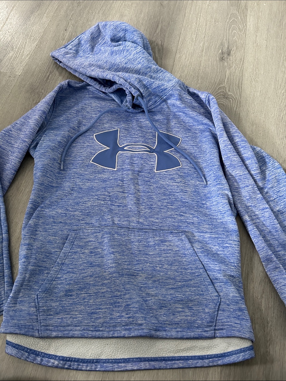 Under Armour Heathered Royal Blue Pullover Hoodie with Logo